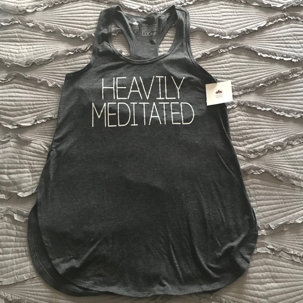NWT Racerback “Heavily Meditated tank top